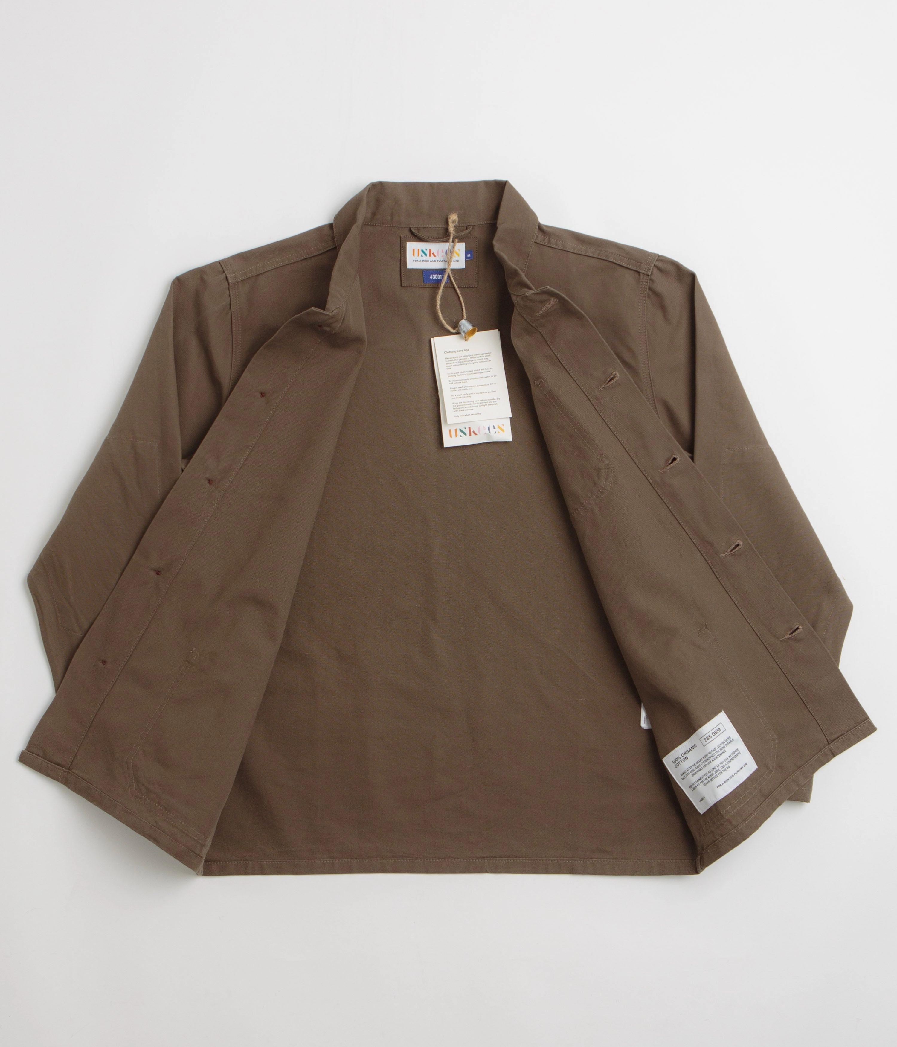 Uskees 3001 Buttoned Overshirt - Dark Taupe Benchmark Invoice