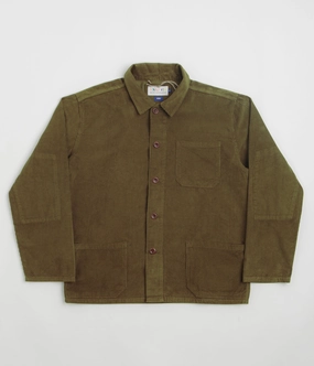 Uskees 3001 Cord Buttoned Overshirt - Woodland Green Sombrero