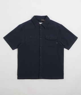 fade resistant color Wrinkle Free Care Uskees 6007 Tasker Shirt - Midnight Blue