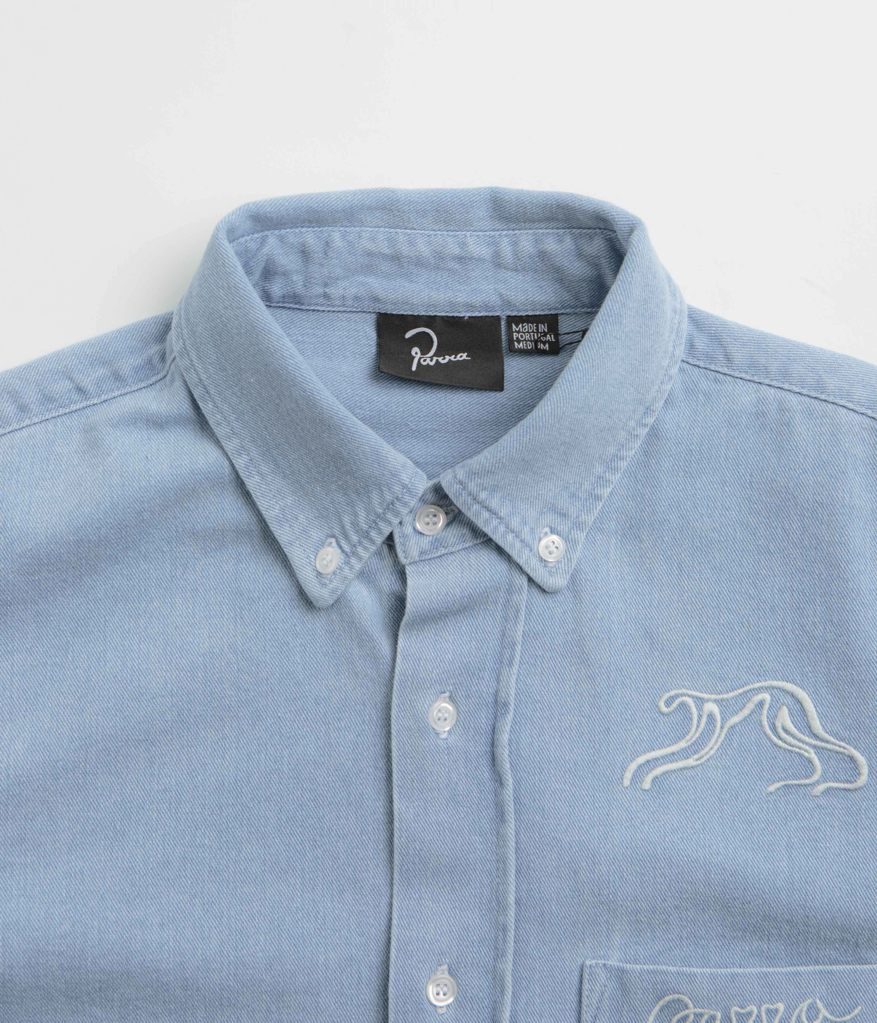 by Parra Ancient Aliens Shirt - Washed Blue Comfort Stretch