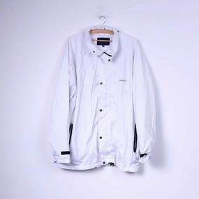 Heat Regulating Technology Aquatech Mens 2XL Lightweight Jacket White Full Zipper Waterproof & Breathable Top