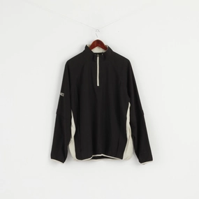 PING Men L Pullover Jacket Black Golf Sport Zip Neck Mesh Lined Activewear Top Functional Design