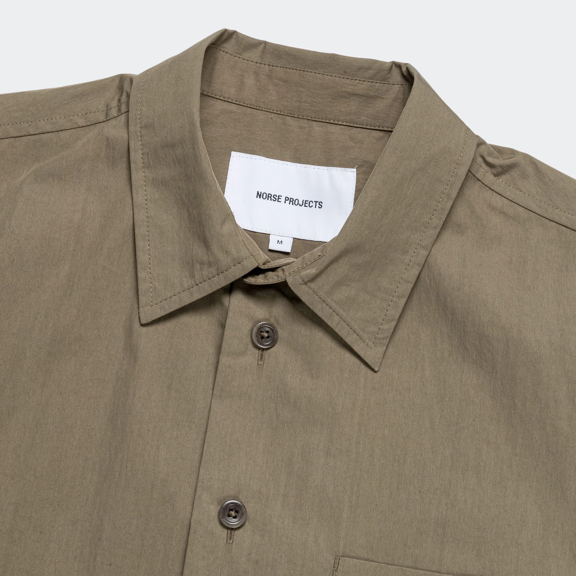 Silas Tech Poplin Shirt - Sediment Green Wrinkle Free Care Hidden Placket
