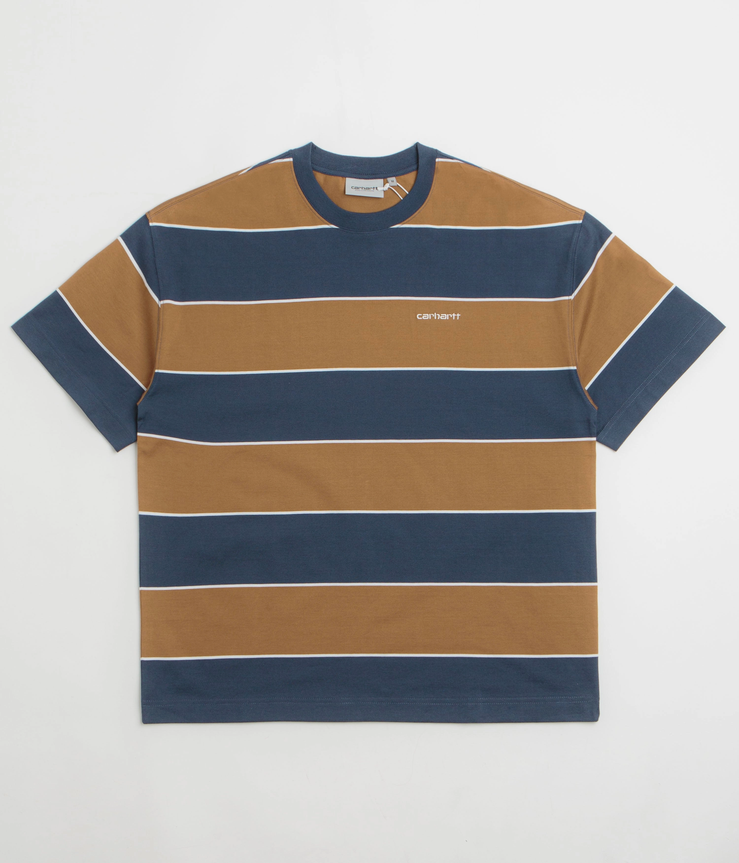 Flattering Cut Daily Outfit Carhartt Quinby T-Shirt - Quinby Stripe / Blue