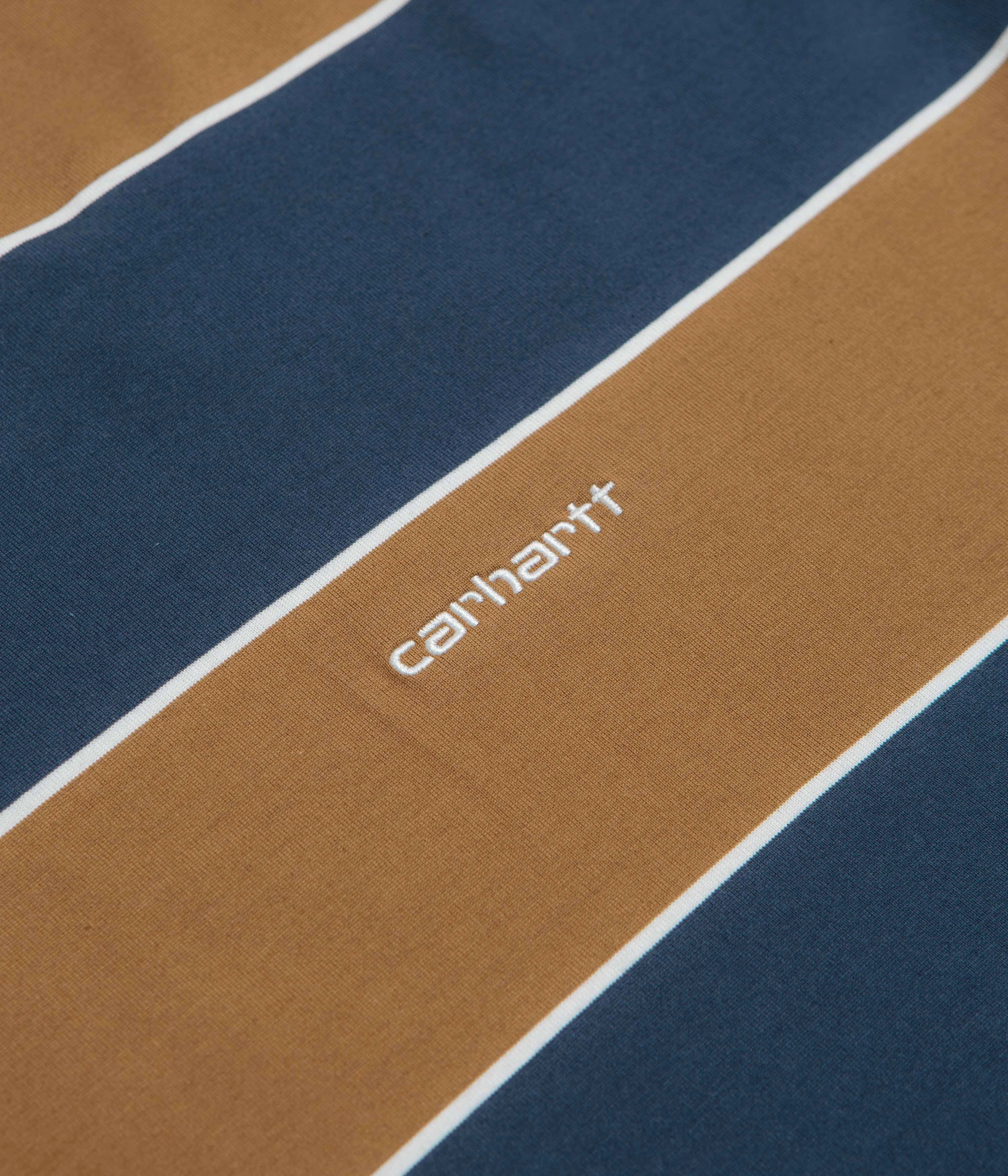 Carhartt Quinby T-Shirt - Quinby Stripe / Blue Ethically Sourced Cotton Chic