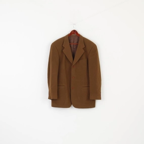 Warm Streamlined Form Varners Men 54 44 Blazer Brown Wool Cashmere Blend Vintage Single Breasted Jacket