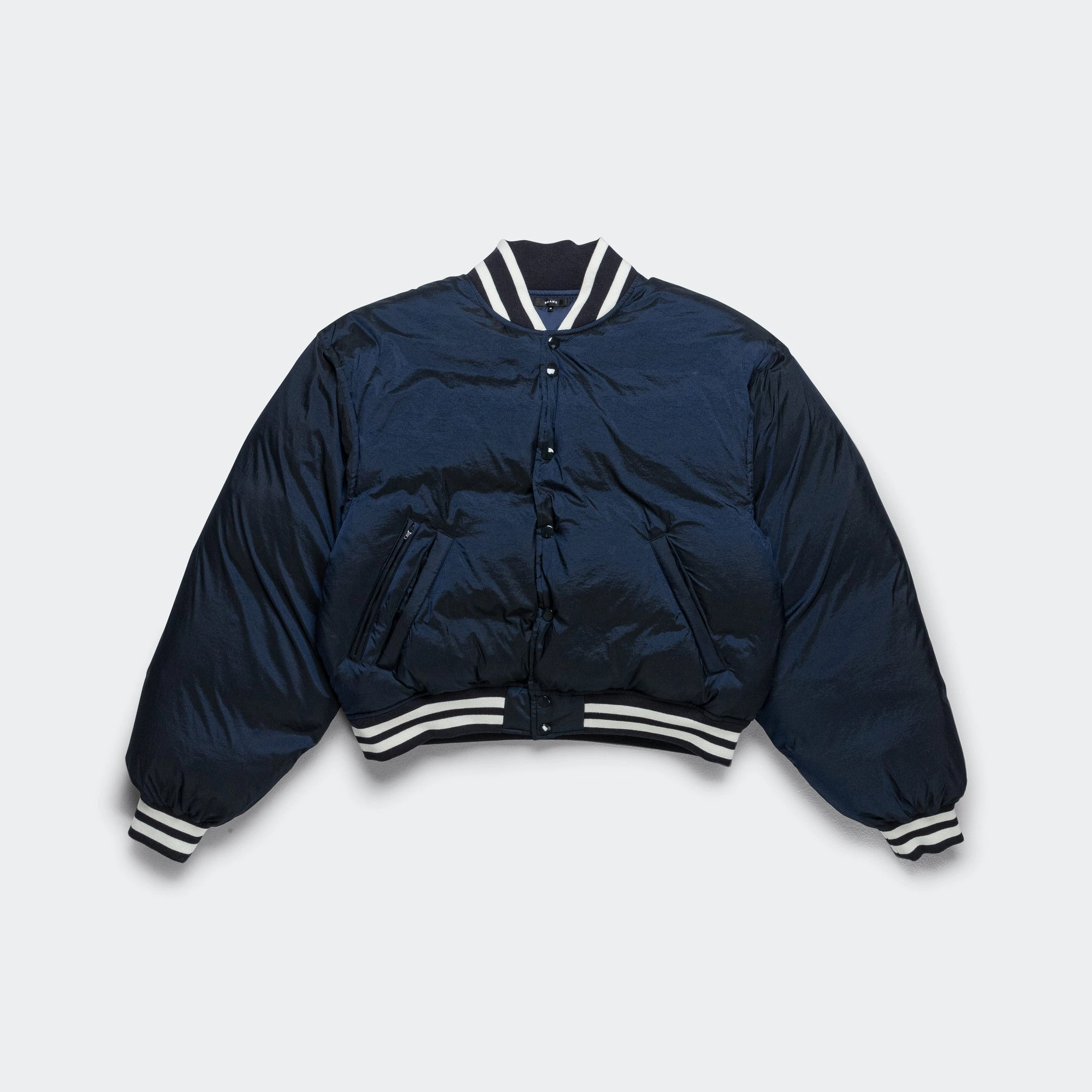Varsity Down Jacket - Navy Articulated Knees