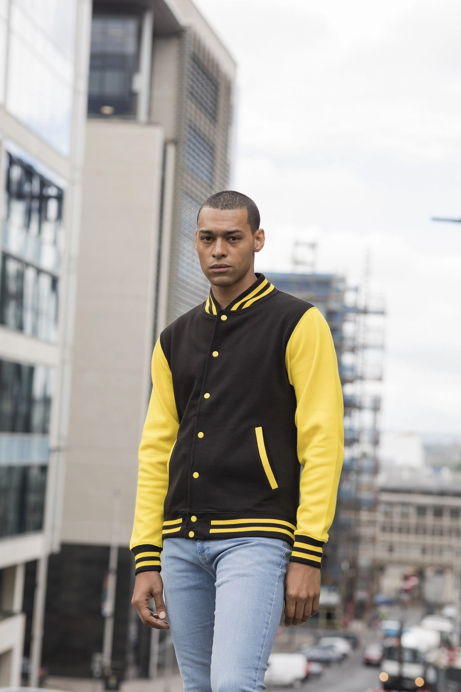 Varsity Jacket | BURGUNDY/HEATHER GREY Indoor Wear Chambray