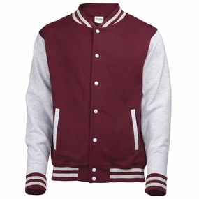 product formal casual balance Varsity Jacket | BURGUNDY/HEATHER GREY