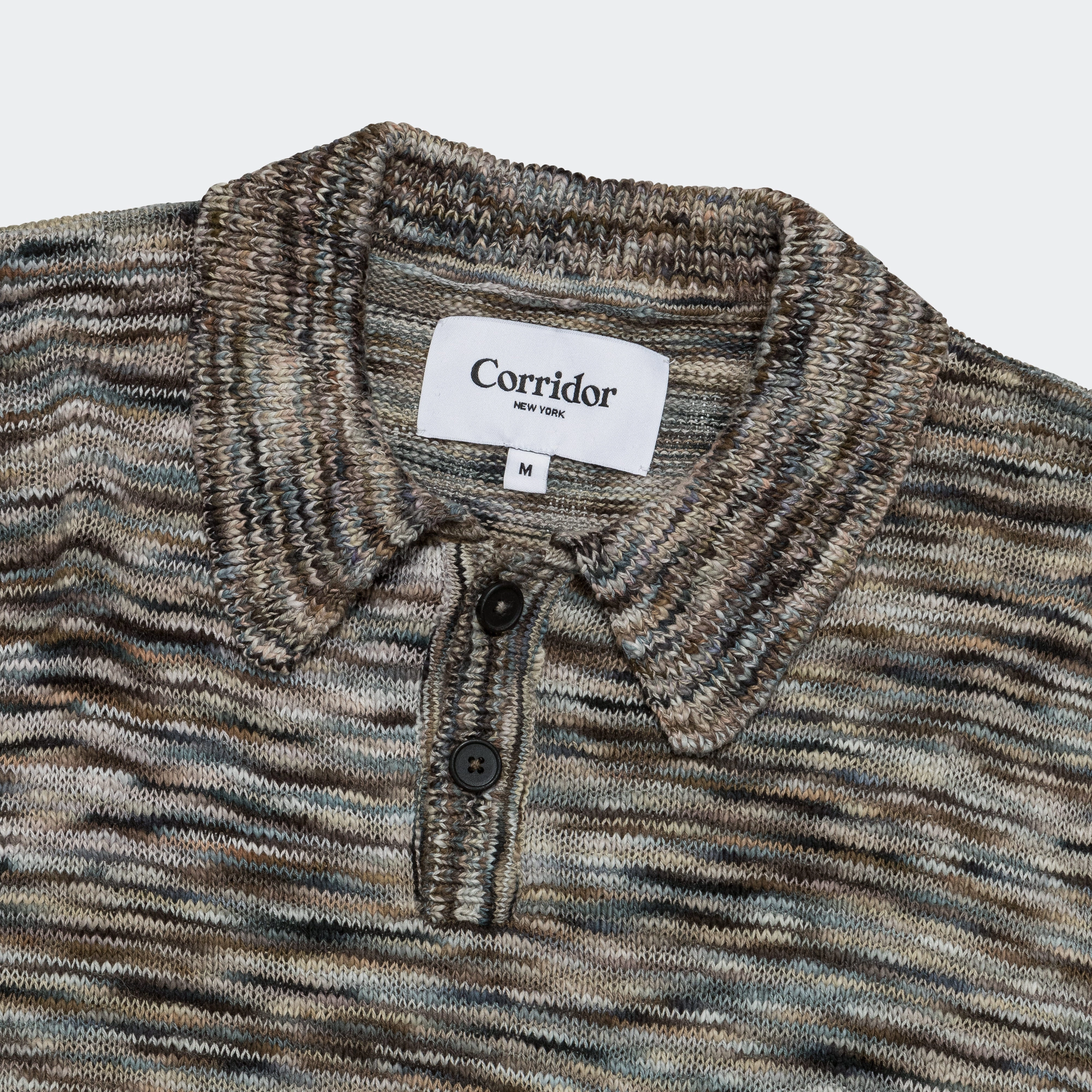 Winter Essentials Moonscape Spacedye LS Polo - Grey