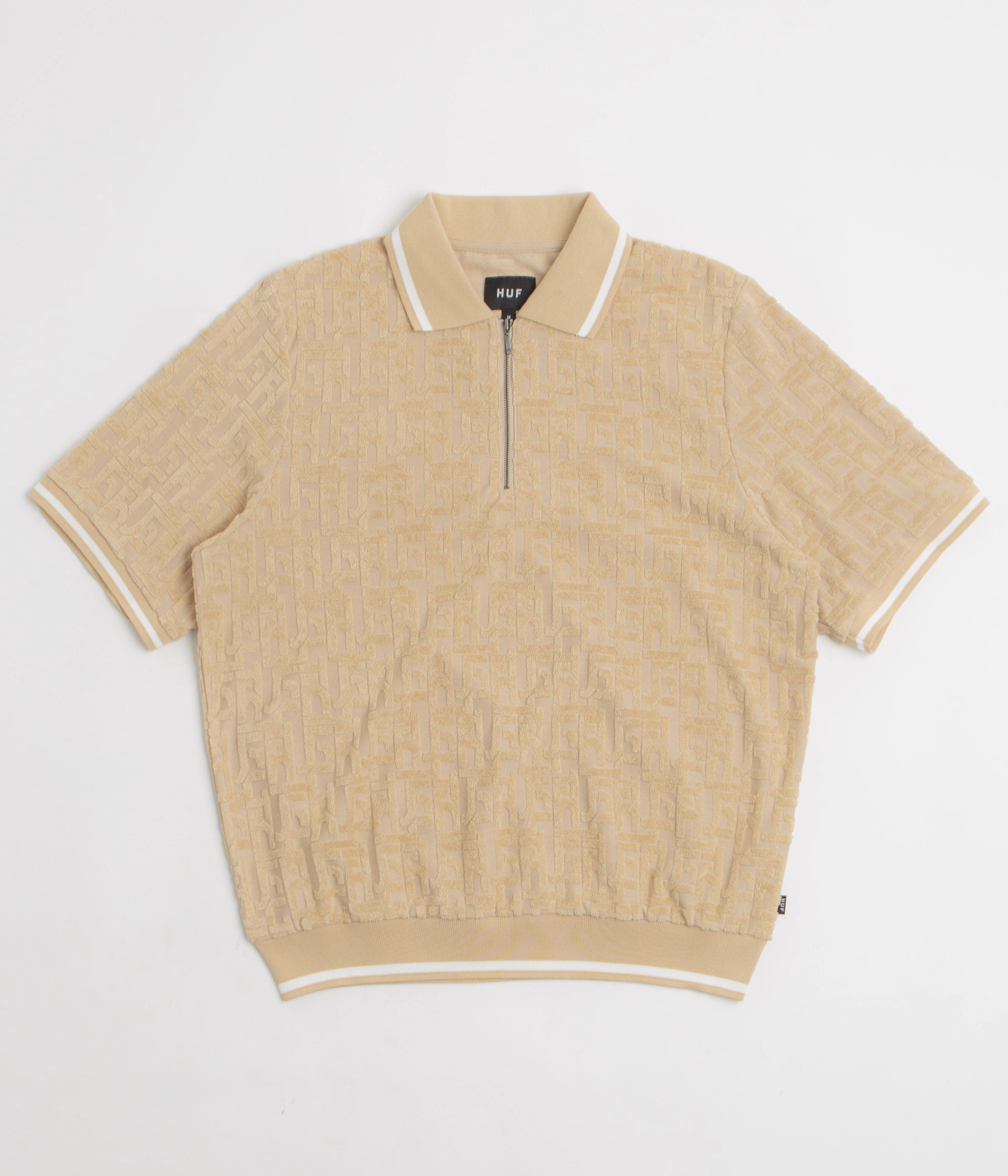 HUF Tether Jacquard 1/4 Zip Polo Shirt - Twill Fitted Shape