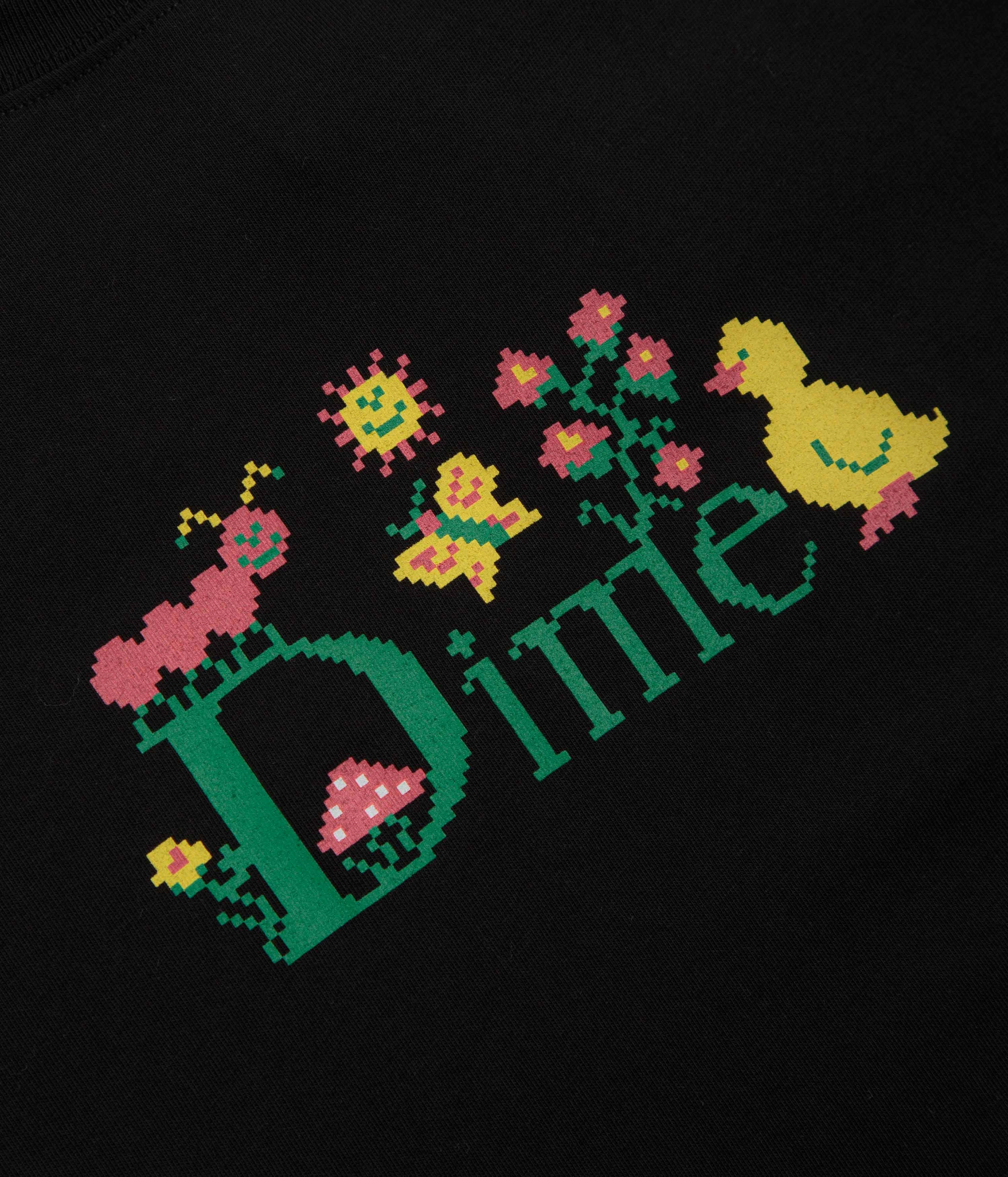 Dime Classic Cross Stitch T-Shirt - Black certified stain resistant coating