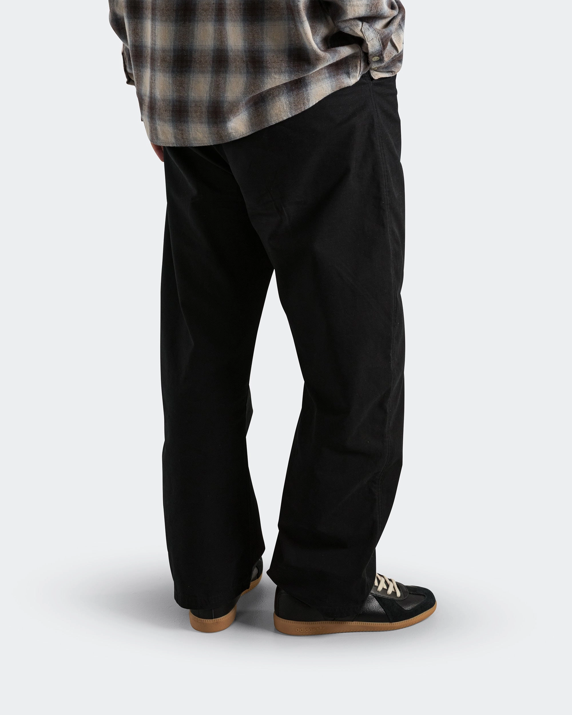 Reverse Twill Barrel Pant - Black Ripstop Reinforcement Cozy and Relaxed