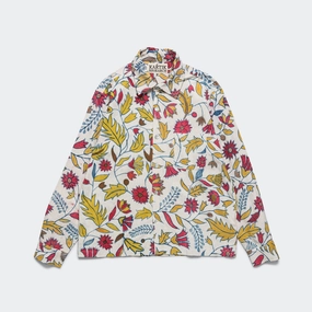 Interview Ready Long Sleeve Hand Painted Shirt - Ecru/Pink