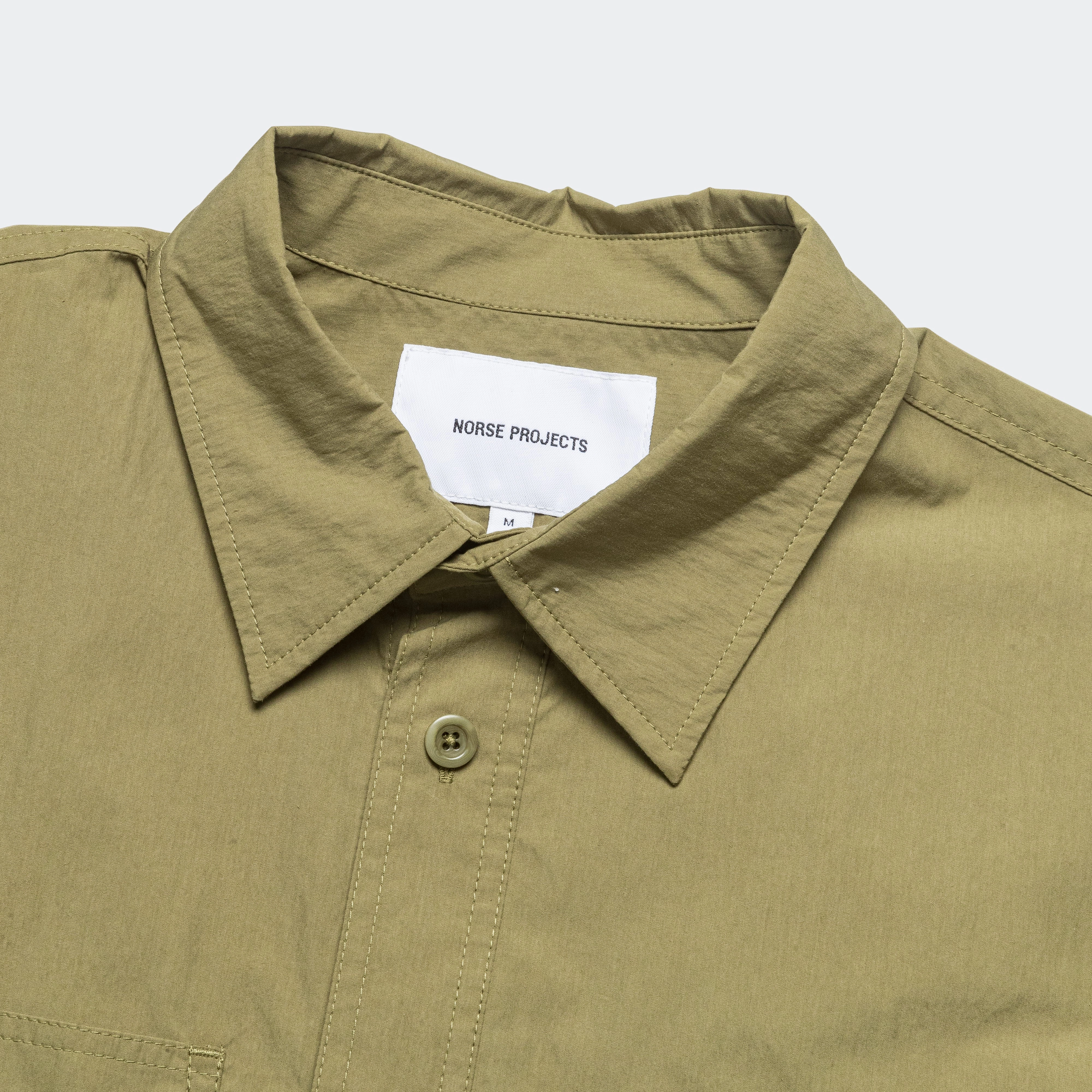 Silas Tech Poplin Shirt 2.0 - Moss Green Solid Color Matte Finish