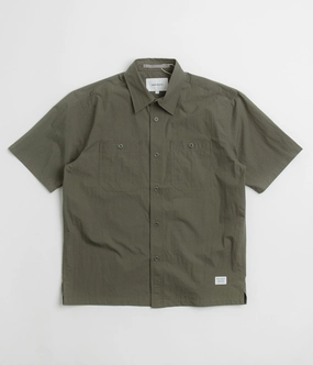 Abrasion Resistant Edges Norse Projects Ivan Tech Poplin Short Sleeve Shirt - Ivy Green
