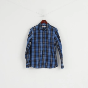Fade Resistant Formula Ombre look Levi's Men S Casual Shirt Navy Blue Check Cotton Standard Fit Long Sleeve Top