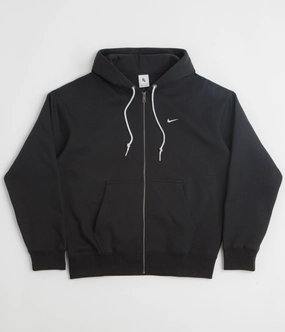 Nike Solo Swoosh Full Zip Hoodie - Black / White uniqueness