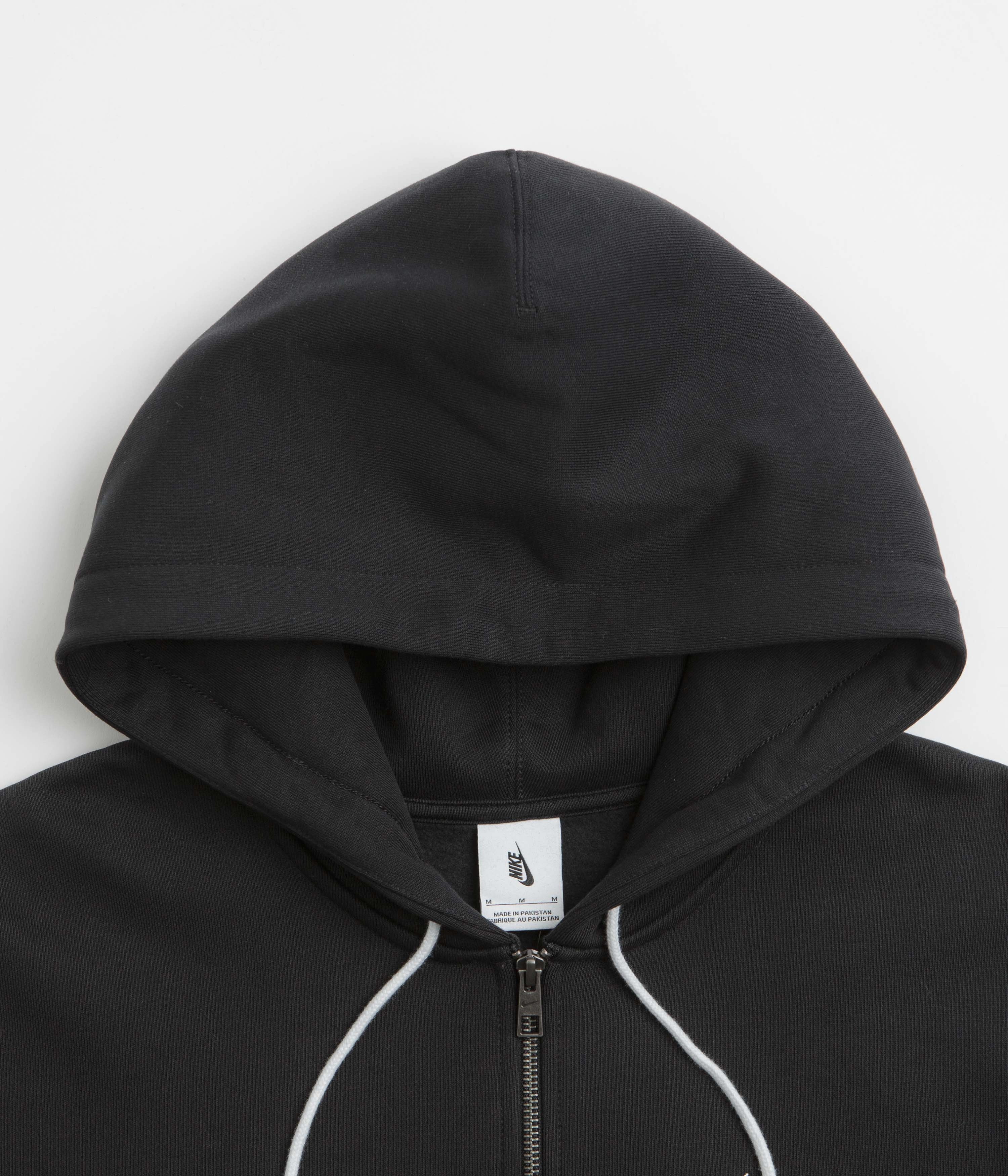 desert style Skunk like Nike Solo Swoosh Full Zip Hoodie - Black / White