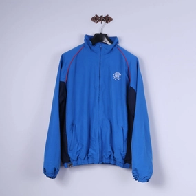 RANGERS Football Club Mens XL Jacket Blue Official Full Zipper Active Sportswear Top Heavy Duty Zipper