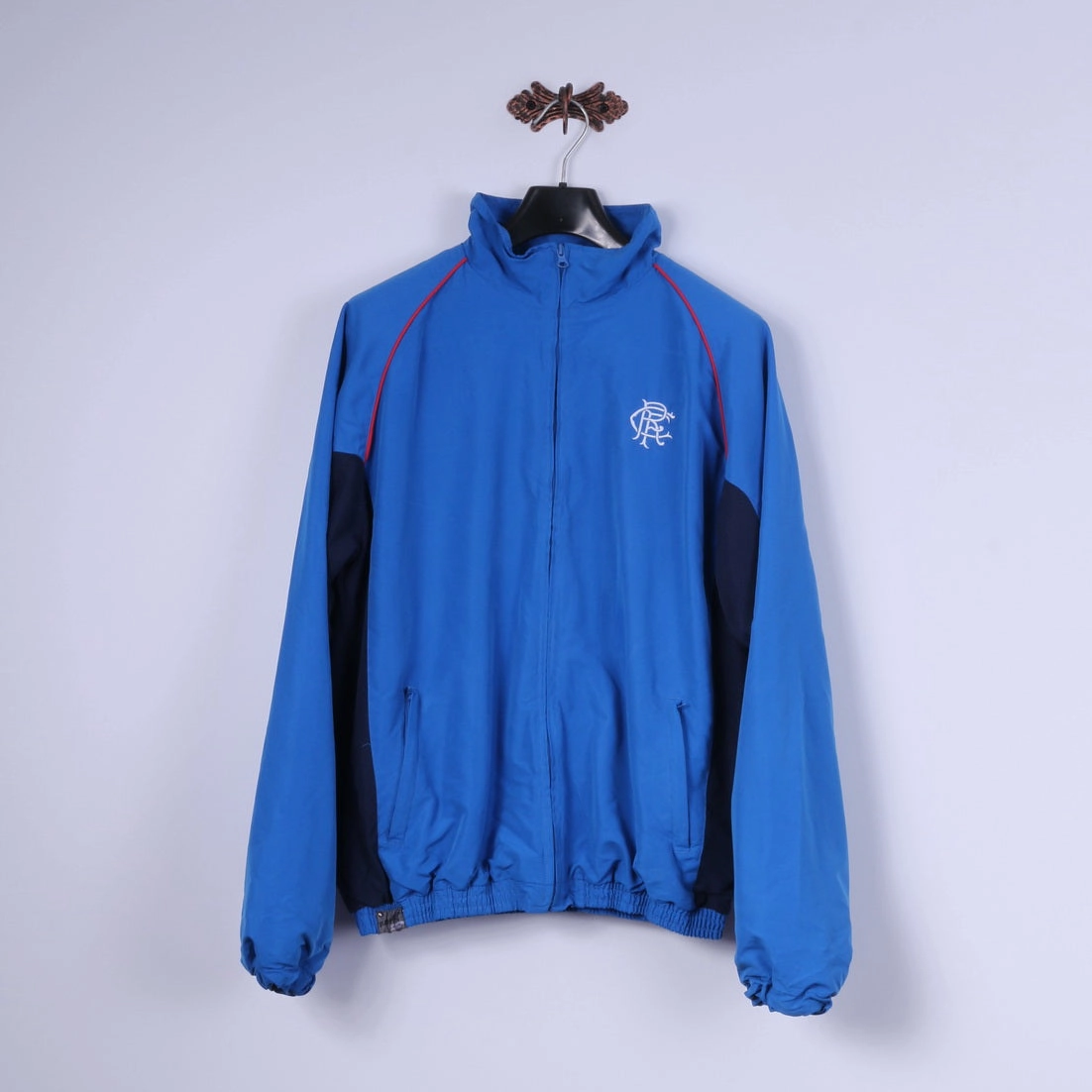 RANGERS Football Club Mens XL Jacket Blue Official Full Zipper Active Sportswear Top Heavy Duty Zipper