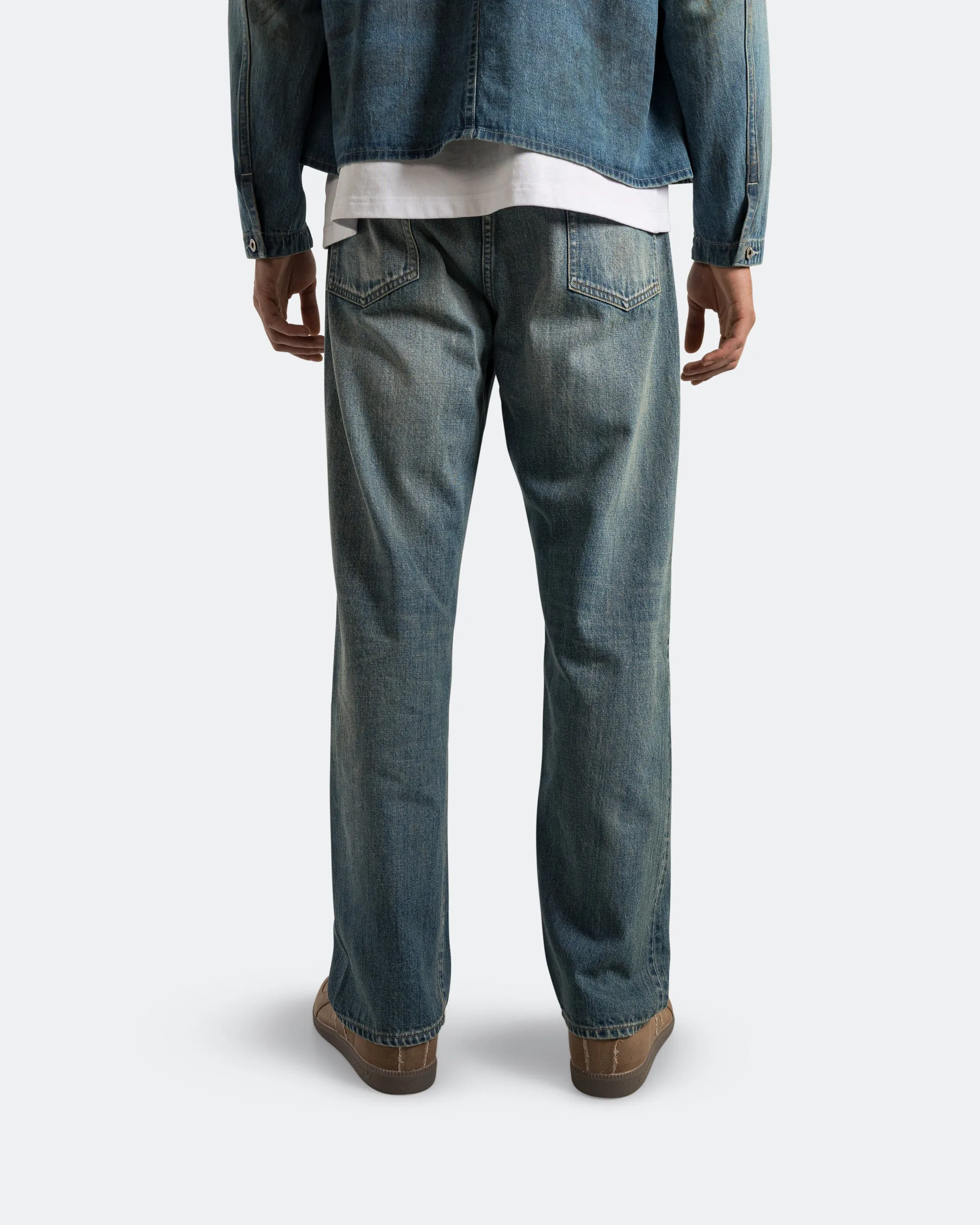Reliable Basic No Gap Waist No.2 Washed Denim Pants - Indigo