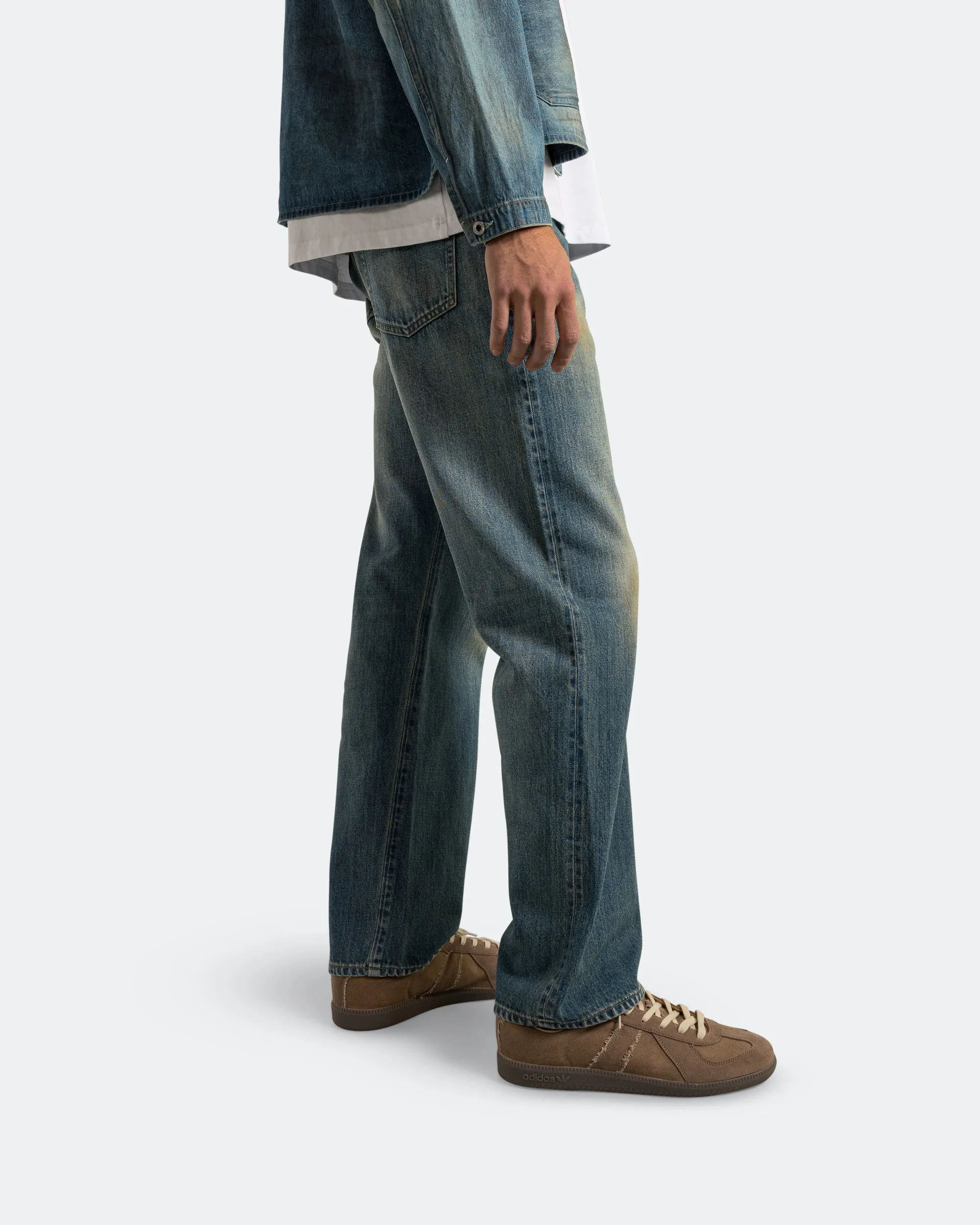 clean look No.2 Washed Denim Pants - Indigo