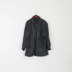 Softshell Material desert Vintage Men L Jacket Black Biker Bat Full Zipper Multi Pockets Drawstring Retro Top