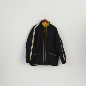 Vintage Puma Men S Jacket Black Nylon Padded Oversize Classic Retro Top Climb Interchangeable Collar System