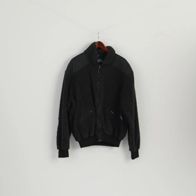 Vintage Rukka Men L Fleece Jacket Graphite Fancy Thermo Full Zipper Top Cold Morning