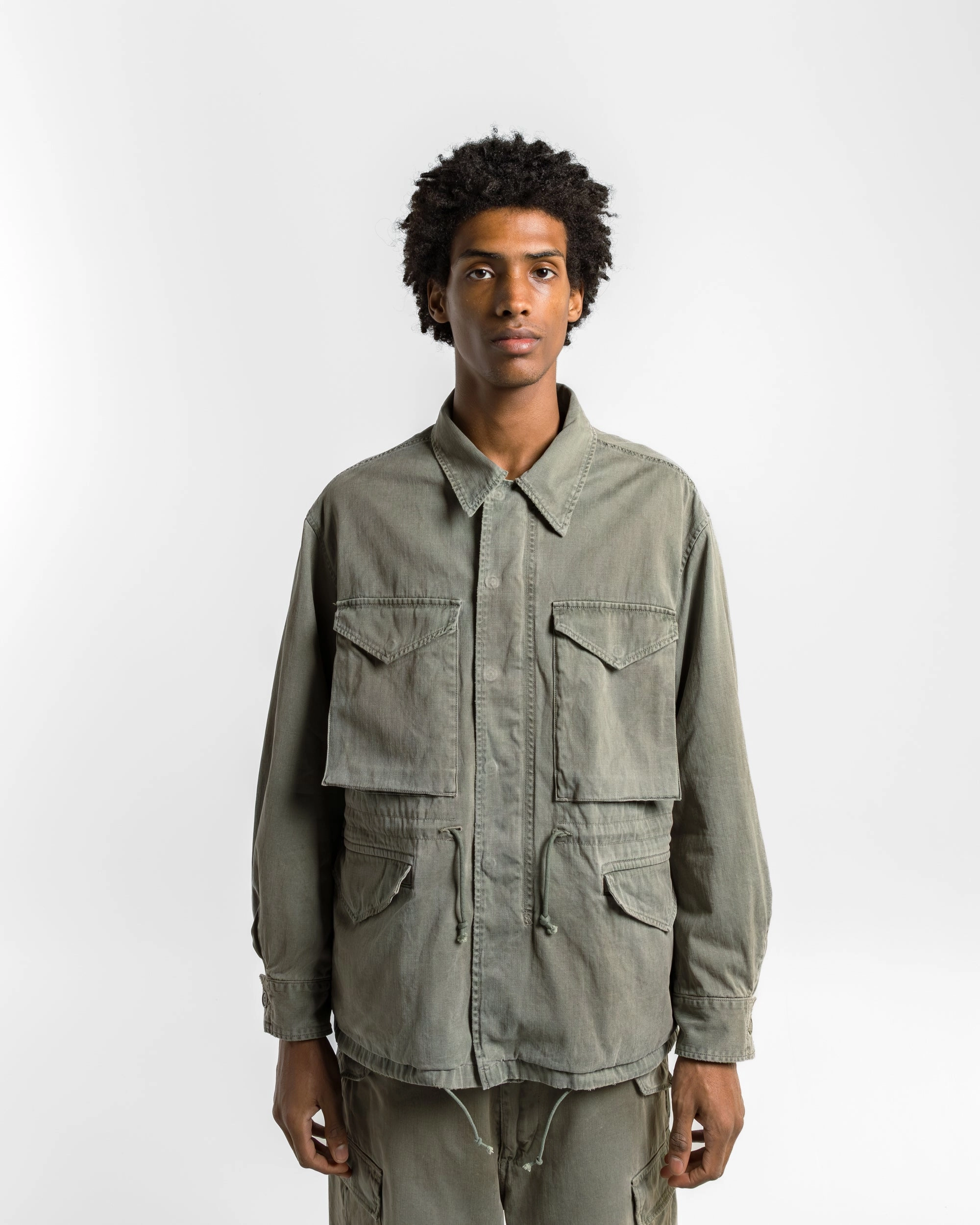 Noise Free Zipper Soft Shell Material Vintage US Army M-43 Field Jacket - Sage