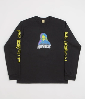 Stylish and Comfortable Relaxed Smart Fucking Awesome Shinkoku Long Sleeve T-Shirt - Black