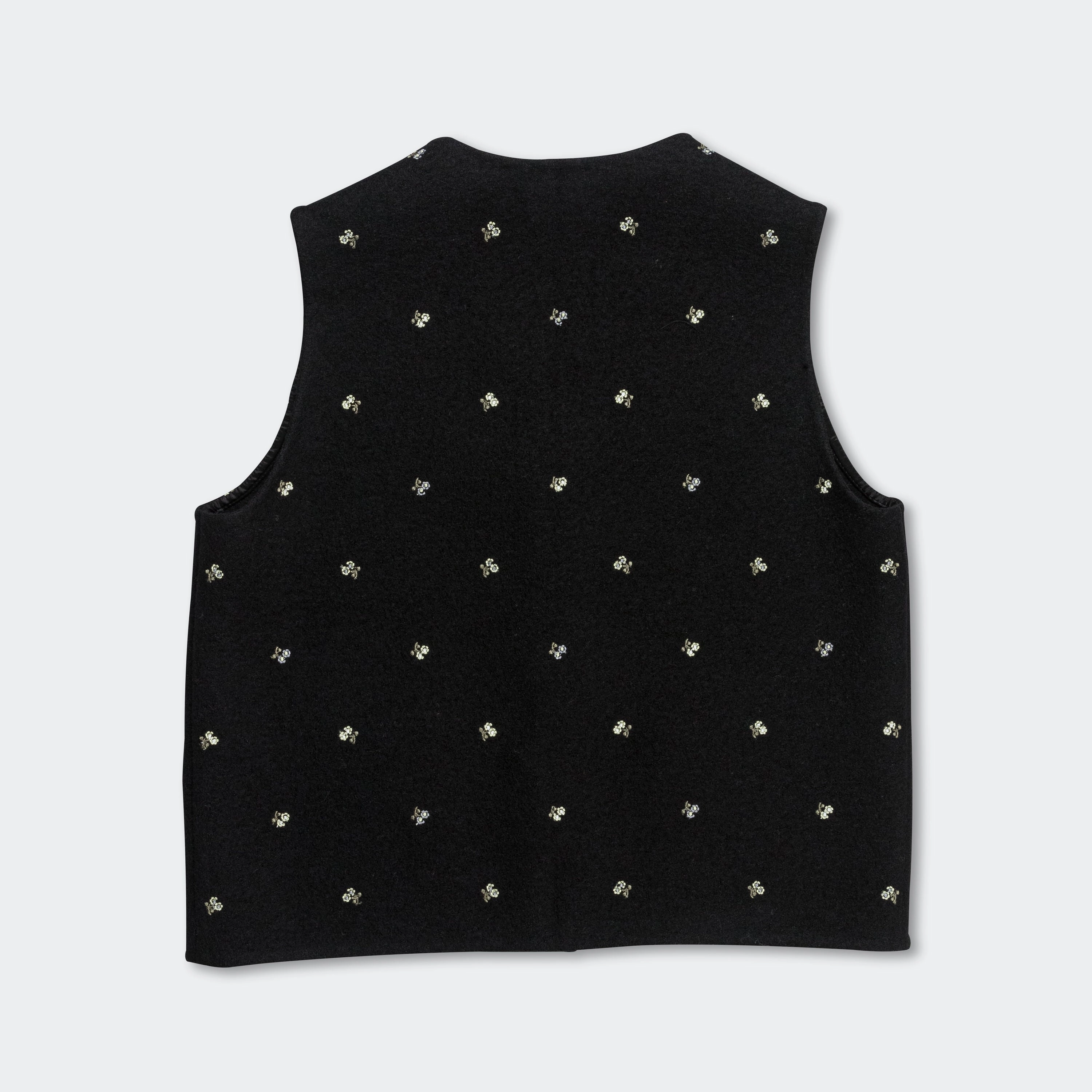 Odor Control Treatment Walker Gilet - Felted Black Flowers