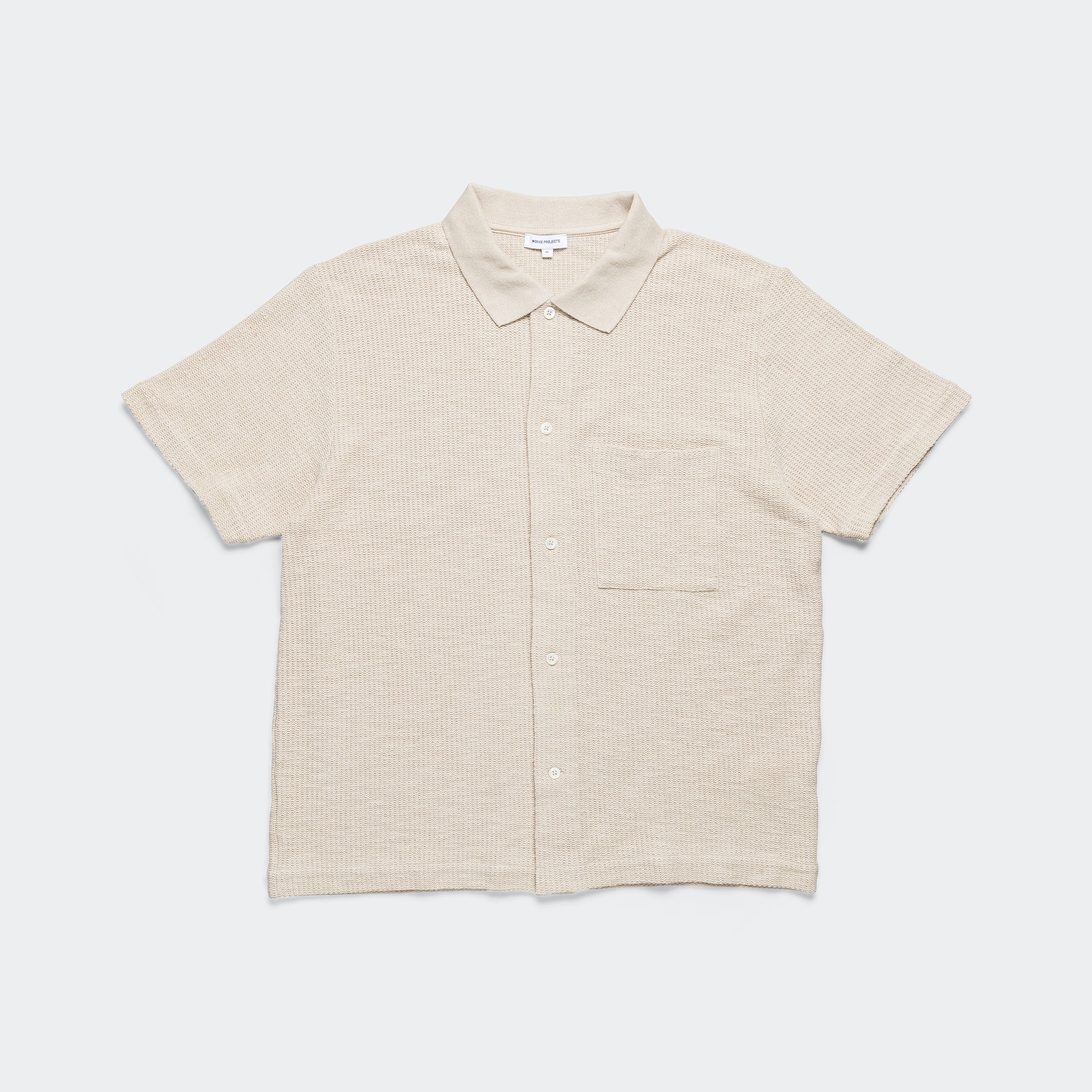 Gustav Crochet Jersey Shirt - Oatmeal Lace Accent