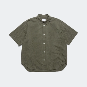 BBQ Party Ole Oversized Stripe SS Shirt - Moss Green