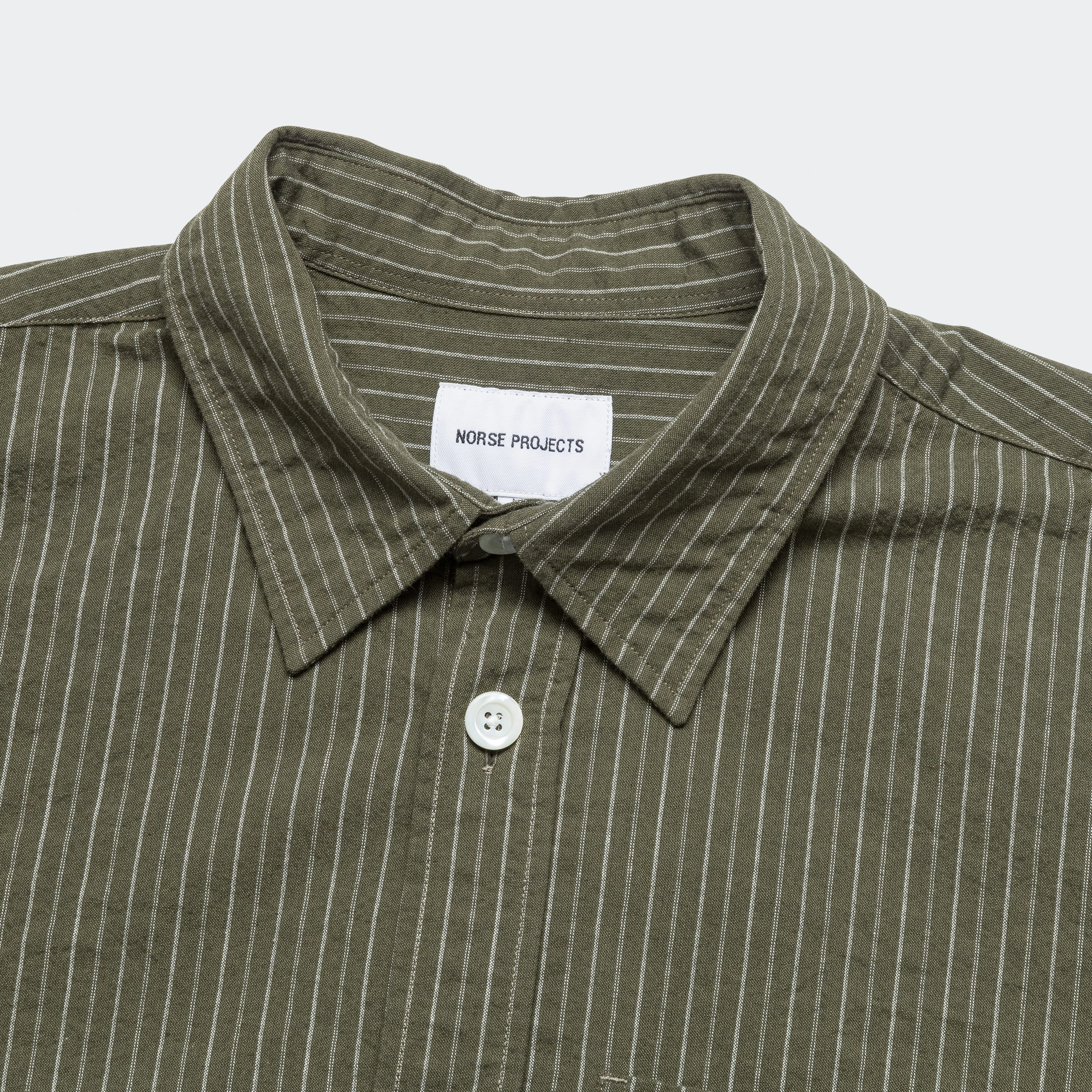 Ole Oversized Stripe SS Shirt - Moss Green Contemporary Fashion Edgy style