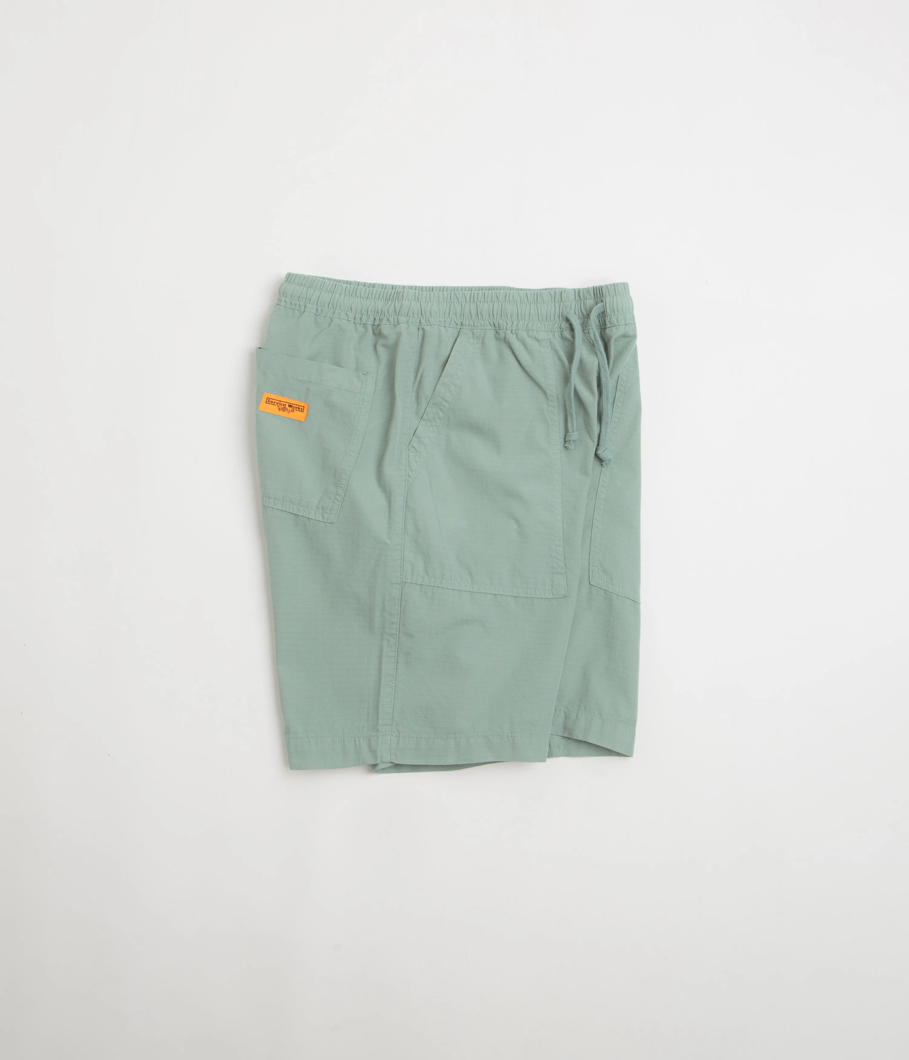 Service Works Ripstop Chef Shorts - Sage High-Performance Fit odor - absorbing