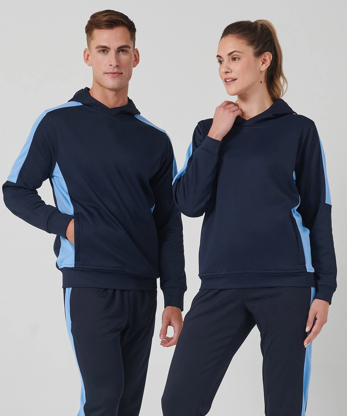 Adjustable Cuffs Adult Team Hoodie | NAVY/WHITE