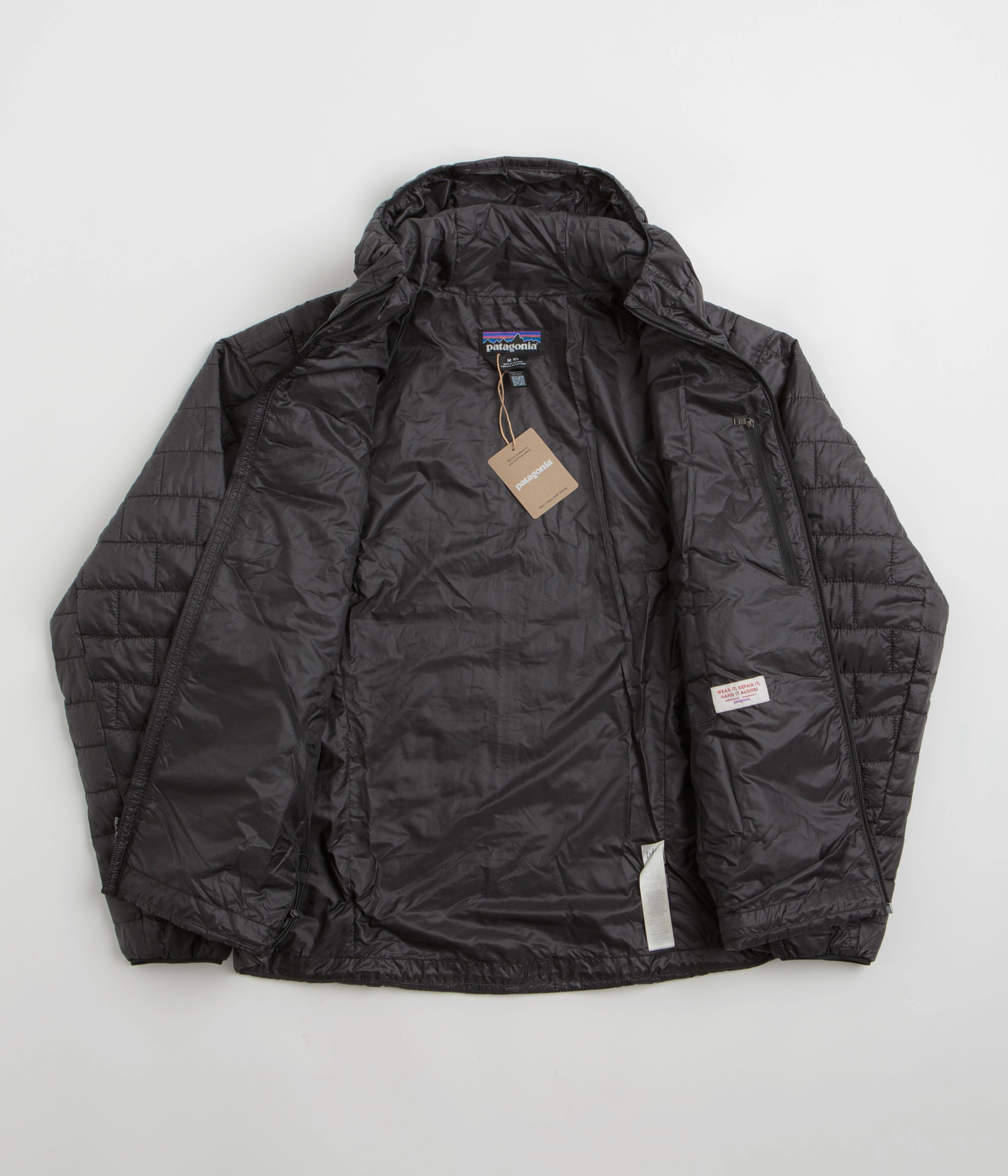 Low Profile Patagonia Nano Puff Hoodie Jacket - Black