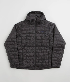 Magnetic Closure System SnapFasteners Patagonia Nano Puff Hoodie Jacket - Black