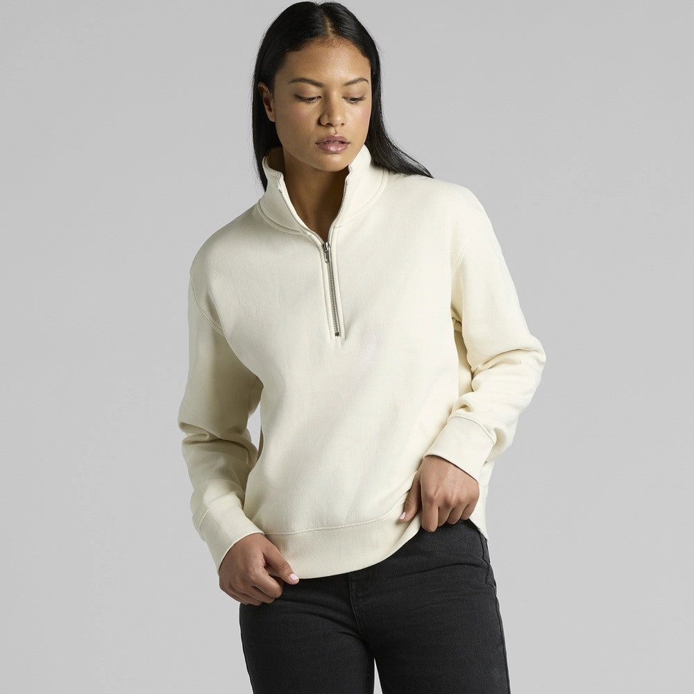 Womens Stencil Half Zip Crew | ECRU Tall Length