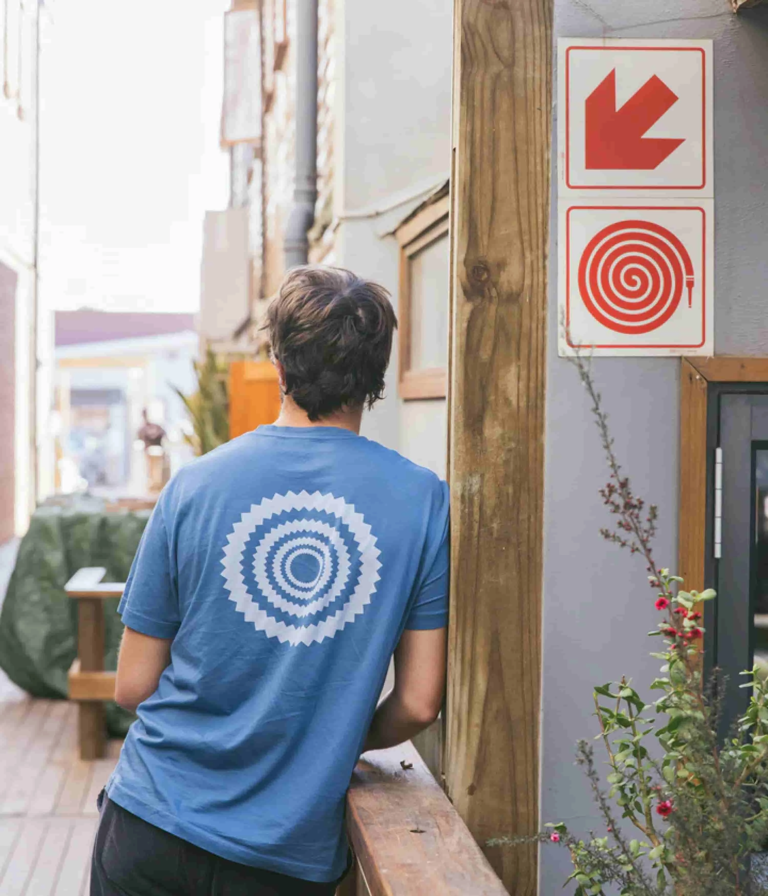 Cozy Layer Chilly Weather Style Mollusk Pure Energy T-Shirt - True Blue