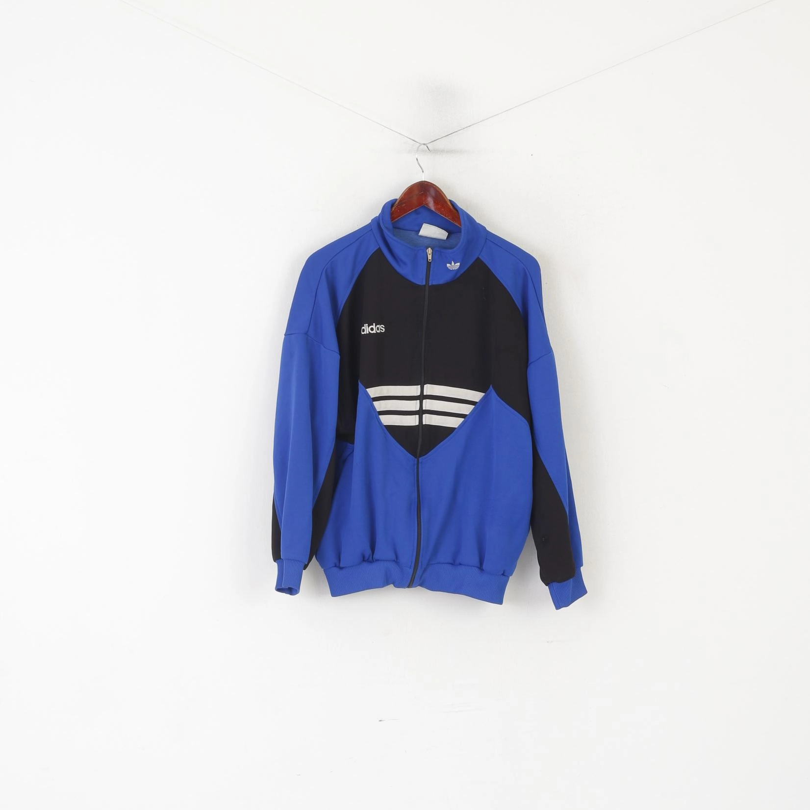 product customization options budget-friendly Adidas Men 186 M Sweatshirt Blue Vintage Schiwik Zip Up Sportswear Track Top