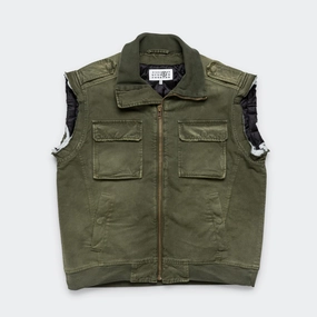 Convertible Style Washed Gilet - Green