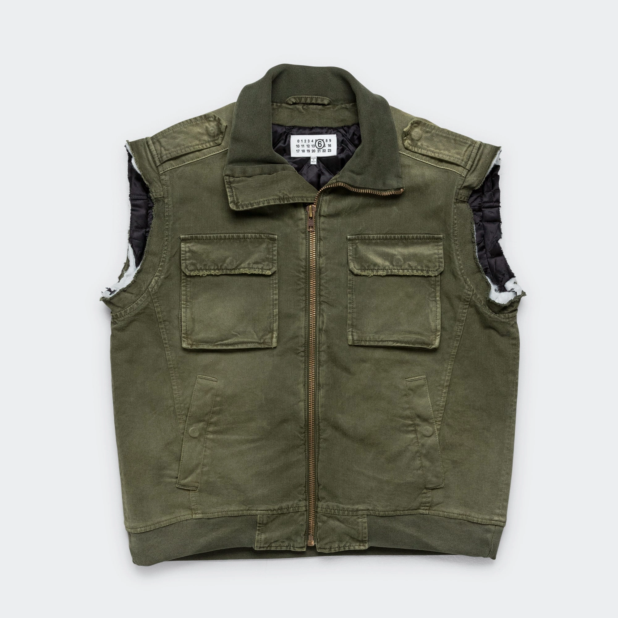 Convertible Style Washed Gilet - Green