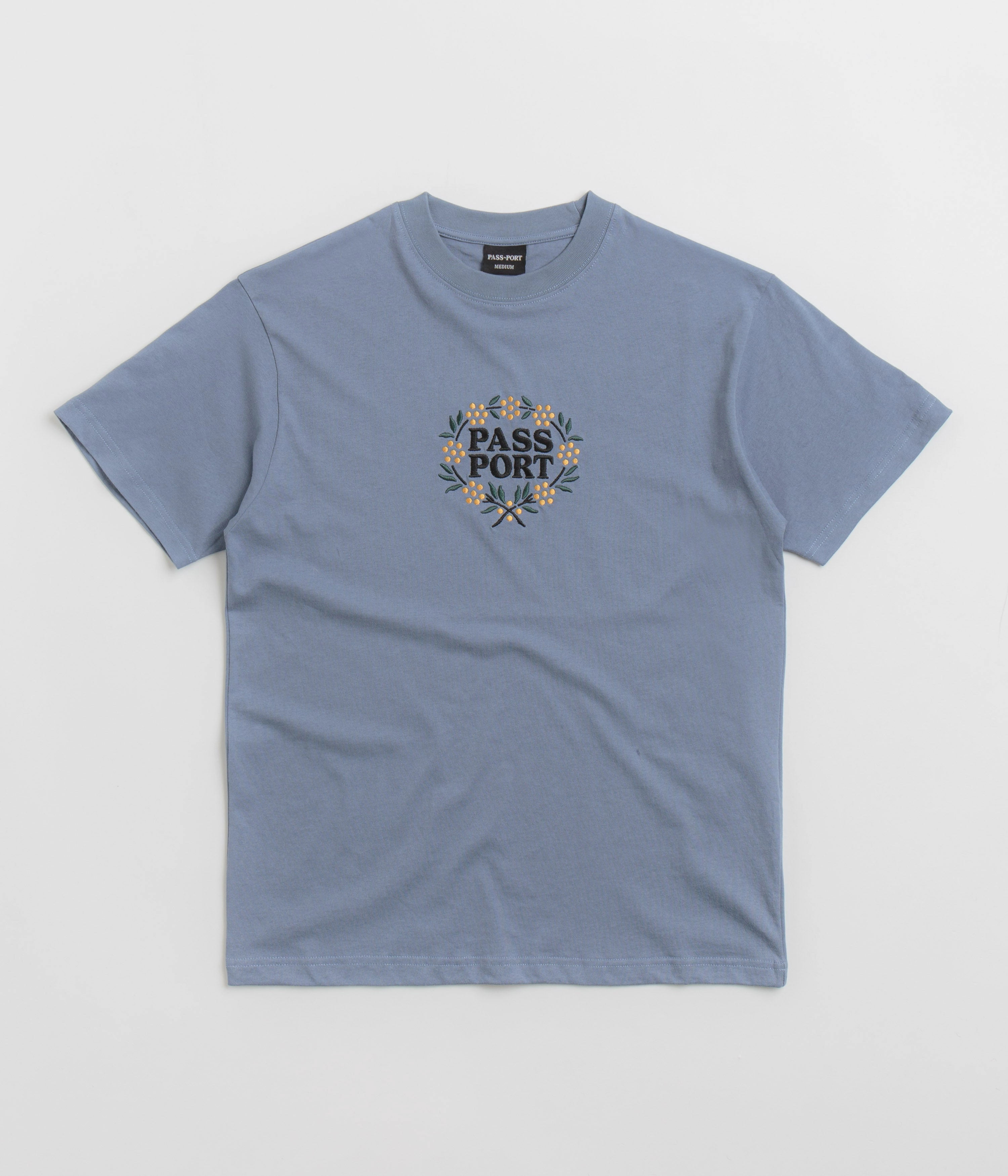 Pass Port Wattle T-Shirt - Stonewash Blue Quality Comfort Simple and Cozy