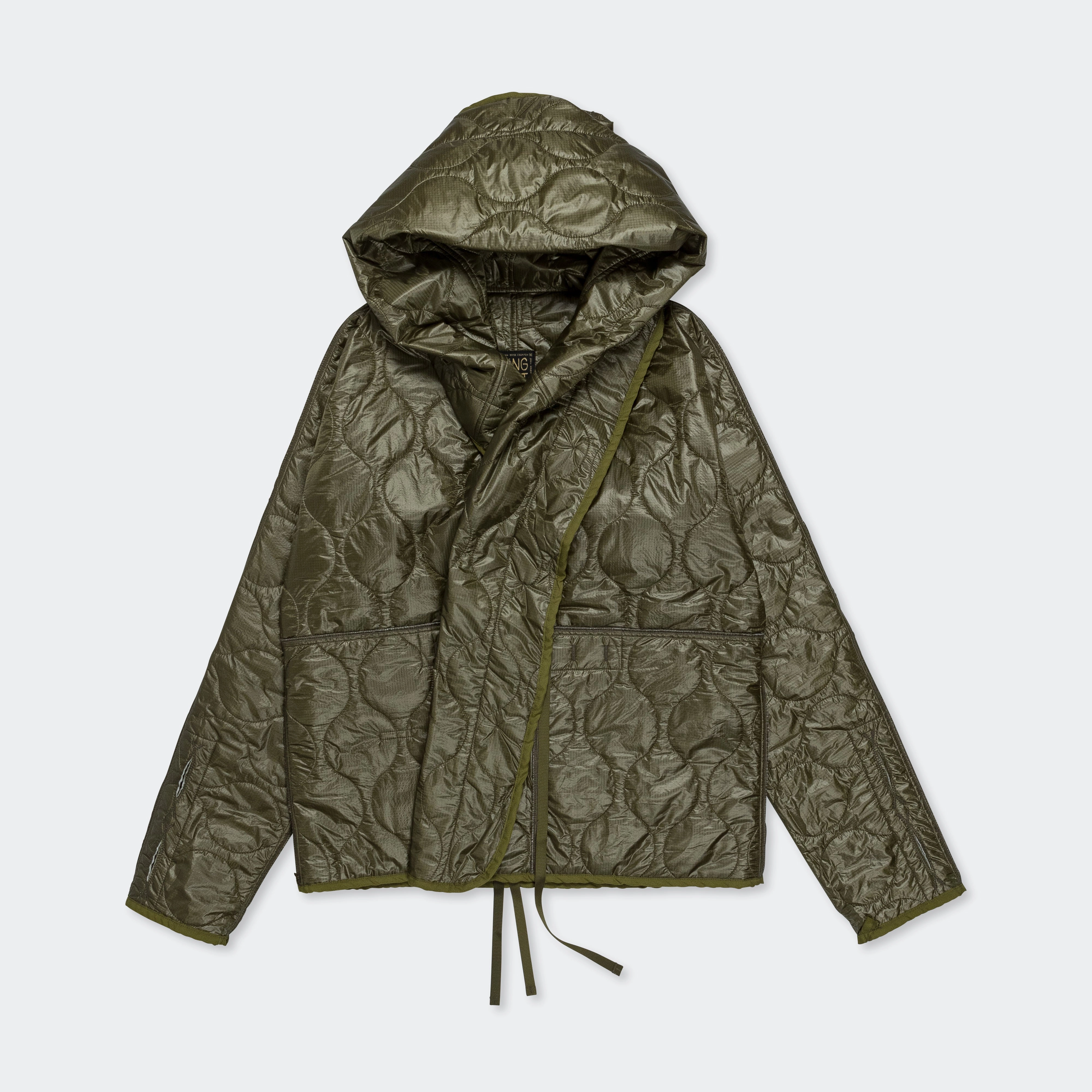 Nylon Quilting Lining RING Coat - Khaki Seamless Technology Breathable mesh lining