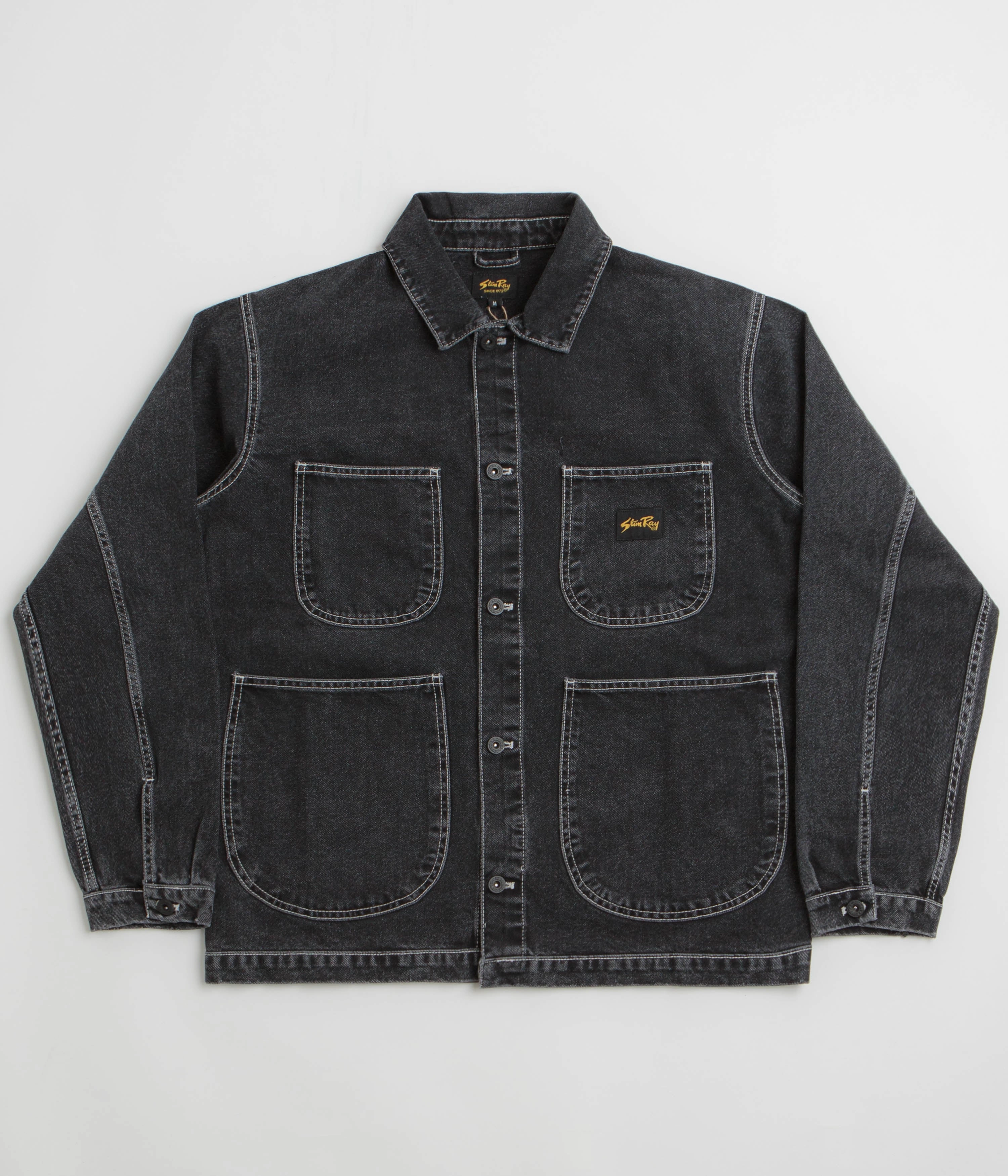 Outdoor Function Stan Ray Coverall Jacket - Stonewashed Black Denim