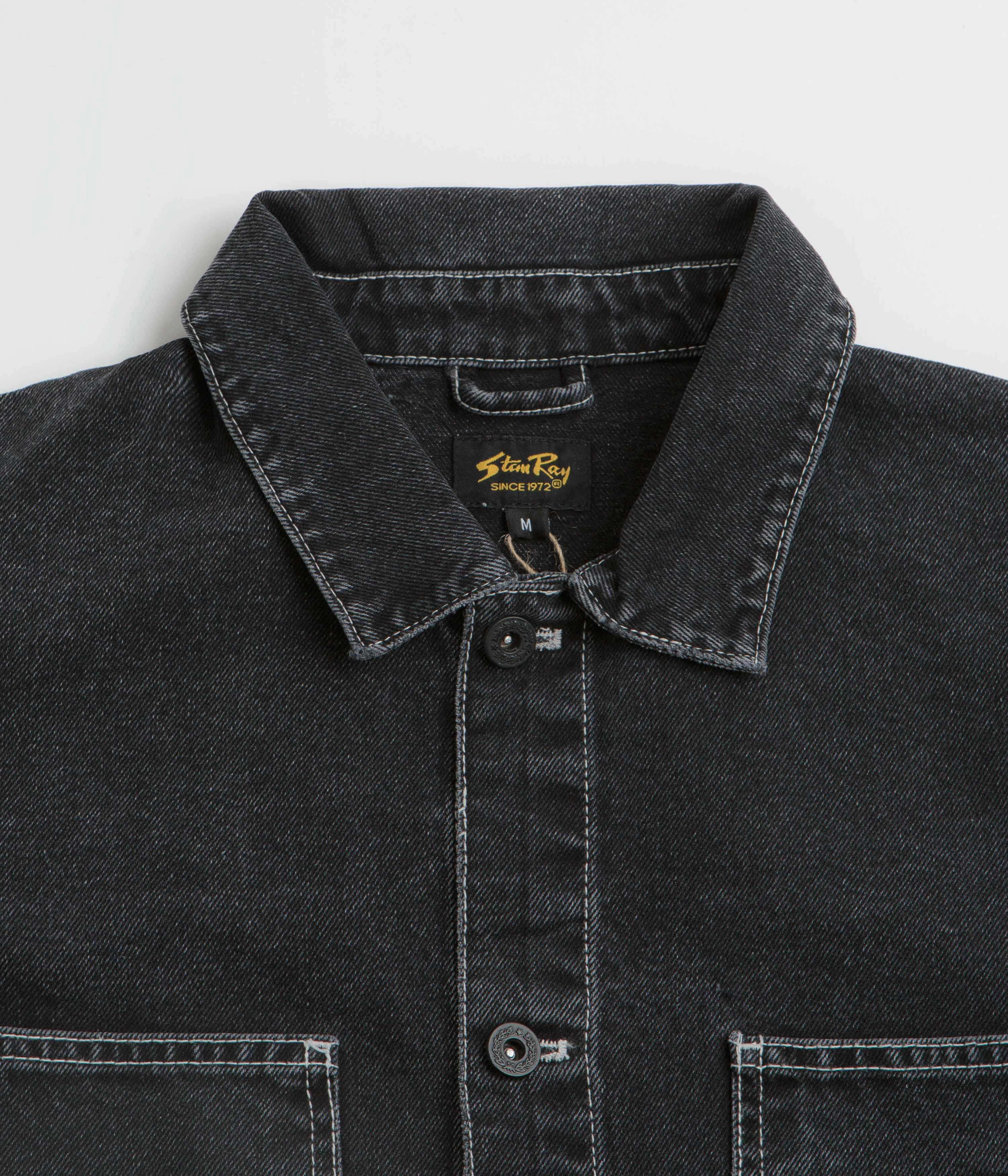 Eco Friendly Material high - street buy Stan Ray Coverall Jacket - Stonewashed Black Denim