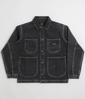 Outdoor Function Stan Ray Coverall Jacket - Stonewashed Black Denim